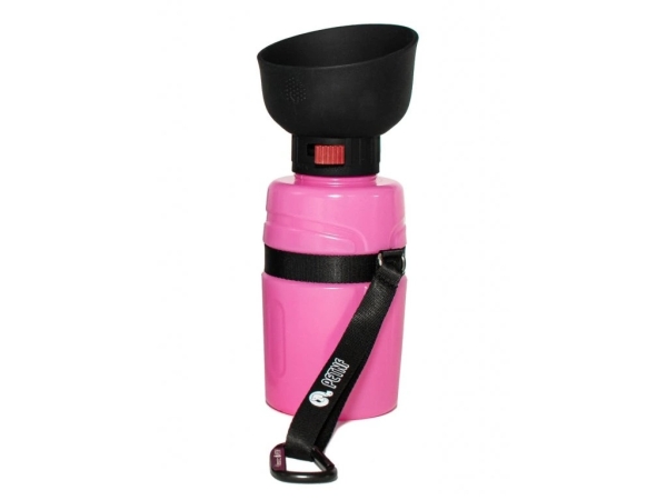 2-in-1 Hundetrinkflasche - pink
